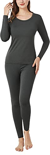 LAPASA Conjunto Ropa Termica Mujer Set Interior Camiseta Manga Larga Malla Termico Deportiva Invierno Frio Extremo Deporte Esqui Montaña Thermoflux 200 L41 M Gris Jaspeado Oscuro
