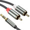 Froggen Cavo RCA Jack 3.5mm Cavo Adattatore 3,5 mm a 2 RCA Maschio Cavo Audio Stereo Jack in Nylon per Smartphone Amplificatore MP3 Altoparlante Subwoofer Tablet TV DVD Home Theater ecc - 5M