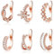 Milacolato 6Pcs Ear Cuff Ohrringe Helix Knorpel Clip On Wrap Ohrringe Verstellbare Manschetten Nicht Durchdringender Knorpel Einstellbare Ohr Cuffs Ohrklemme Ohrring Set für Damen RoséGold