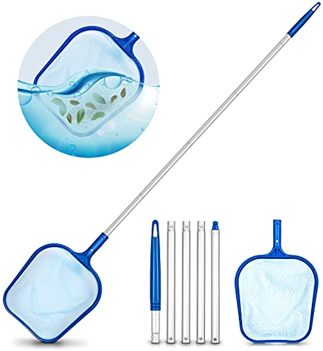 tillvex Pool Kescher Set | Pool Reinigungsset mit Teleskopstange 122 cm | Laubkescher feinmaschig | Poolkescher zur Reinigung von Schwimmbad Whirlpool Spa