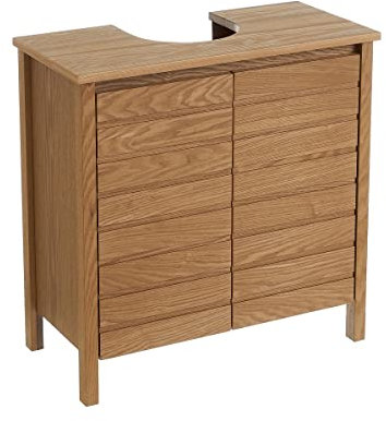 Mueble bajo Lavabo Chapado con Madera de Fresno Natural de 60x30x60 cm