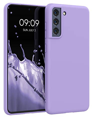 kwmobile Hülle kompatibel mit Samsung Galaxy S21 FE Hülle - weiches TPU Silikon Case - Cover geeignet für kabelloses Laden - Veilchen Lila