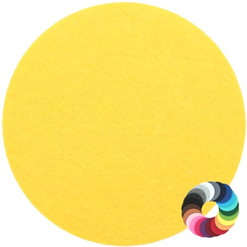 Rundes Platzset Filzuntersetzer in 35cm, gelb (HF001) für Gläser, Essen, Tischdeko