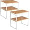 SONGMICS Gewürzregal, 4er Set, Küchenregal, Küchen-Organizer, erweiterbar, Gewürzhalter, stapelbar, mit Metallrahmen, 19,5 x 29,7 x 15,8 cm, wolkenweiß-naturbeige KCS010N01