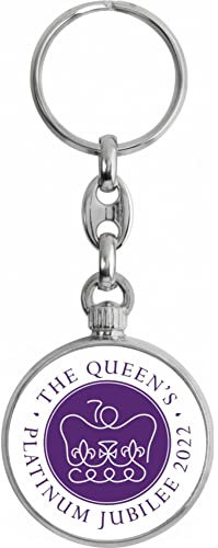 Toff London Queen's Platinum Jubilee 2022 Porte-clés double face, Argenté., taille unique