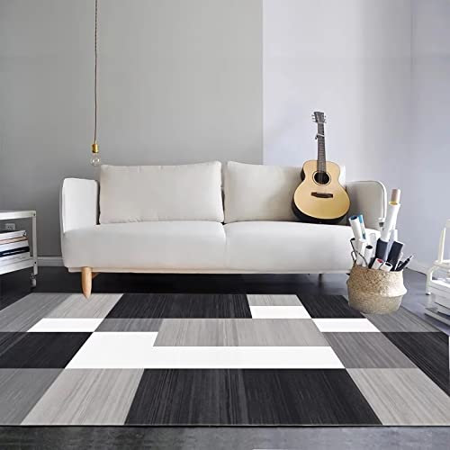 Teppich deko babyzimmer Junge Schwarz grau weiß geometrisches Design wohnzimmerteppich deko für Wohnzimmer babyzimmer deko 80x160cm