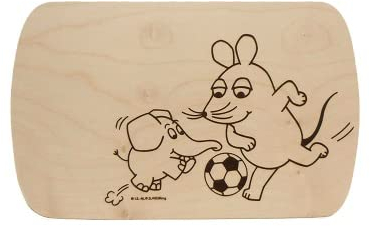 Brink Holzspielzeug Frühstücksbrett Sendung mit der Maus Fußball mit Gravur