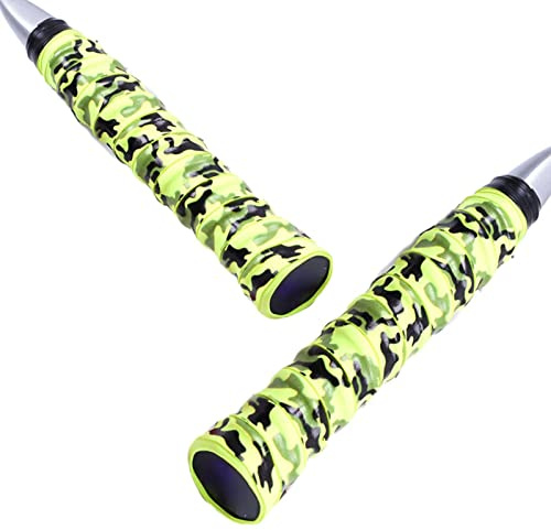 runrayay 2 impugnature per Mazze da Baseball, Nastro Adesivo per Mazze da 0,8 mm Mimetico per Baseball, Sostituzione per Vecchie impugnature per Racchette da Baseball/Tennis/Badminton