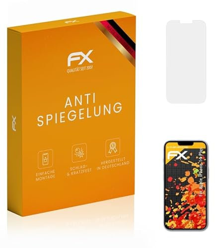 atFoliX Panzerfolie kompatibel mit Apple iPhone 14 Plus Schutzfolie, entspiegelnde und stoßdämpfende FX Folie (3X)