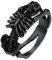 U7 Herren Menschliches Skelett Schädel Ringe Edelstahl Gotik Großer Ring Schwarz Fingerring Statement Ring Hip Hop Punk Rock Männer Modeschmuck Accessoire für Vatertag(Ring Größe 59)