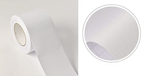 VisitRyl Frises Autocollantes DéCoratives Bordure De Papier Peint Frise Murale Adhesive Pour Cuisine, Salle De Bains,Chambre DéCoration Murale Blanc Mat 15cm X 500cm