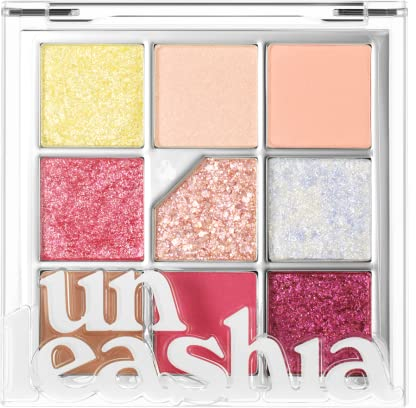 UNLEASHIA | Sombra de ojos Glitterpedia | Paleta | Maquillaje de ojos | Puntada de maquillaje vegano | Cosméticos coreanos | Diario | mate | brillo | perla | diario | fiesta | (NO.7 Todo de Peach Ade)