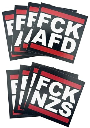 100 Stück - FCK AFD & FCK NZS - Aufkleber - Sticker - Set mit jeweils 50 Stickern - Politisch - Links - 5cm x 5cm