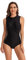 BEACHKINI Traje de baño para Mujer con protección Solar, Ropa de Surf de una Pieza con Cremallera,02 Negro,M