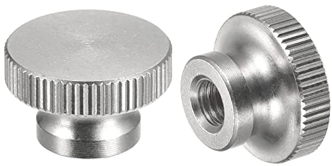 sourcing map Moleteado Pulgar Tuercas, 5uds M5 x D16mm x H10mm 304 Inoxidable Acero Moleteado Tuerca con Collar Alta Cabeza Ciego Agujero Moleteado Tornillo Tuercas