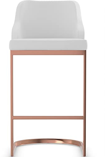 Nuovo Rose Gold Bar Stool (White PU)