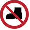 Autocollant Signalétique plastifié rond sticker résistant à l’eau NF ISO7010 - Adhésif laminé résistant aux UV - Chaussures d’extérieur interdites - Diamètre 25 cm