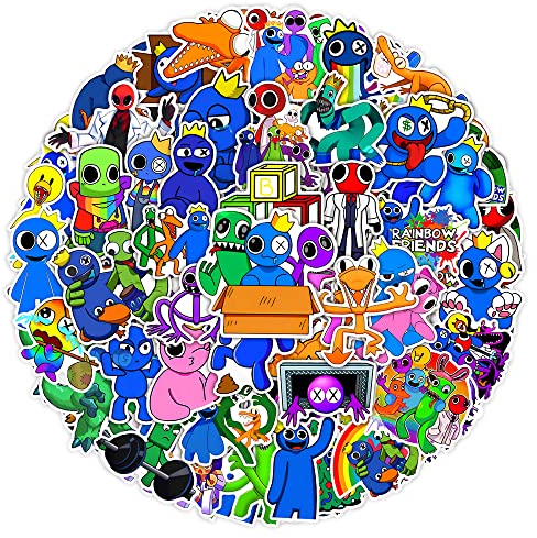 Rainbow Friends Stickers 50 Stück Cartoon Vinyl Wasserdicht Game Aufkleber für Laptop Skateboard Fahrrad Computer Snowboard Gepäck Auto,Cute Cartoon Roblox Aufkleber für Teens Kinder Erwachsene