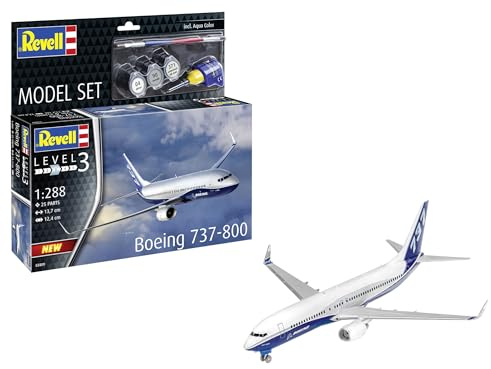 Revell 63809 Model Set Boeing 737-800 1:288 Scale Unbuilt/Unpainted Plastic Model Kit with Accessories