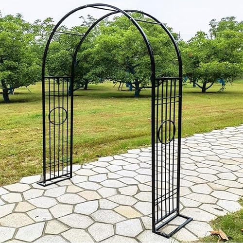 Arche de Robuste pour Jardin, Arceau à Rosiers métal Grande Arche de Plante Grimpantes Balcon Exterieur pergola 1.4m 1.8m 2.6m 3.4m Large (Color : Noir, Size : 180cm x 230cm)