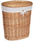 Arthur Cameron Deluxe Oval Wicker Laundry Basket Wash Bin with Lid (Medium, Natural)