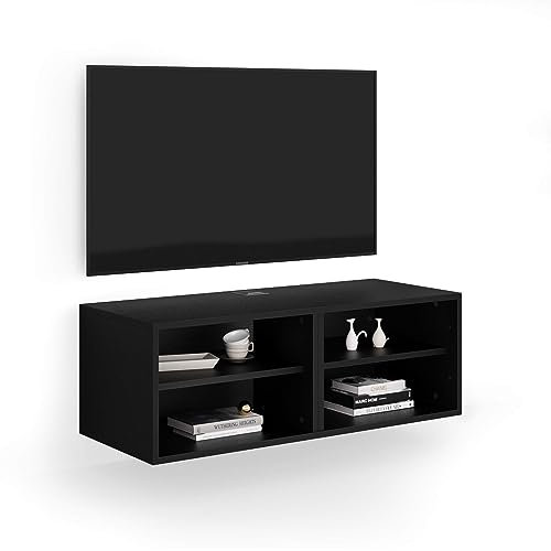 Mobili Fiver, Porta Tv sospeso X Senza Anta, Nero Frassino, 104 cmx42 cmx36 cm, Mobile Tv Sospeso Moderno per televisori fino a 43'', Made in Italy