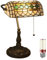 Uziqueif Retro Tiffany Style Tischlampe/Bankerlampe - E27 Schreibtischlampe mit Zugkettenschalter und 1 Leuchtmittel, Legierungsbasis - für Büro,Hause,Wohnzimmer,Schlafzimmer,Esszimmer,Grün