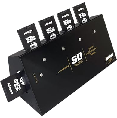 EZ Dupe 1:4 Duplicador de Tarjetas SD y MicroSD – Clonador Autónomo de Tarjetas de Memoria SD y MicroSD, Copia Sector por Sector de Sistema y Ficheros, 35MB/s (SD Trident)