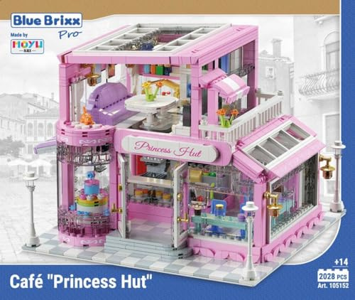 BlueBrixx Pro 105152 – Cafe Princess Hut aus Klemmbausteinen mit 2028 Bauelementen. Kompatibel mit Anderen Klemmbausteinen. Lieferung in Originalverpackung.
