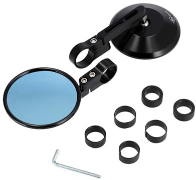 Set: 2x Spiegel kurz, Supermoto Style, Glas blau getönt