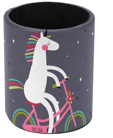 Anna Cowper Stifthalter, lustiges Einhorn-Pferd, Reiten, Fahrrad, Stifthalter für Schreibtisch, Leder, Bleistift-Organizer, Make-up-Pinselbecher, multifunktionaler Schreibtisch-Organizer, Bürobedarf