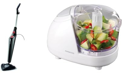 Vileda Steam Mop Plus, UK Version, Black, Efficient and Hygienic Cleaning for Floors & Kenwood Mini Chopper, 0.35 Litre Dishwasher Safe Bowl, 2 Speeds, Rubber Feet for Food Chopper Stability