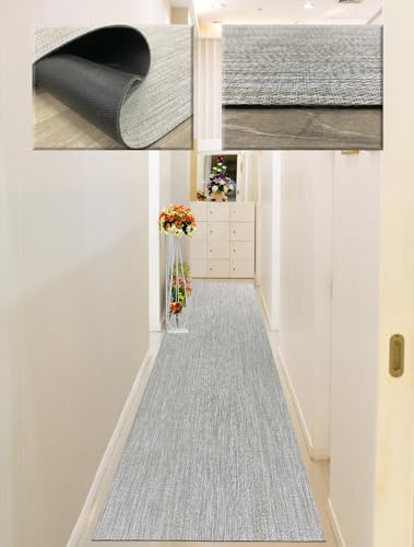 Zabapure Vninlo Teppich für Eingang, 60 x 150 cm, Vinylteppich, Outdoor-Teppich, Küchenteppich, Wohnzimmerteppich, geflochtenes Vinyl