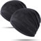WTACTFUL 2pcs - Kühlende Sommer Beanie Herren Dünn, Fahrrad Cap Skull Cycling Cap Mütze Herre Atmungsaktiv Laufmütze für Sportmütze Fahrrad Laufen Radfahren Outdoor Tarnschwarz + Tarnschwarz