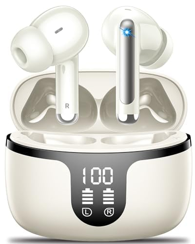 Wireless Earbuds, Bluetooth 5.3 Headphones in Ear with 4 ENC Noise Cancelling Mic, 2024 Bluetooth Earbuds 48H Playtime, HiFi Stereo Deep Bass Wireless Earphones,IP7 Waterproof USB-C Fast Charge Yellow