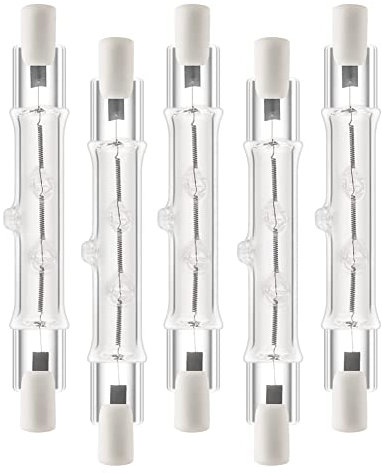 HOMEDEK 5Er-Pack R7S 118 Mm 300 W 230 V, R7S Halogen-Linear-GlüHlampe, Dimmbare Halogenlampe für Bauarbeiten, Landschaftsbeleuchtung