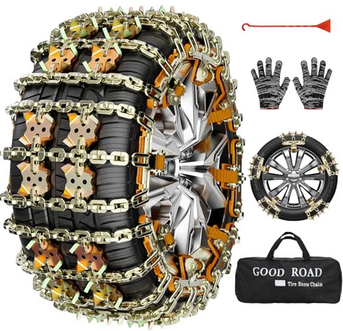 8 Stück Schneeketten Universal für Auto, YeXhot Snow Chains (Reifenbreite 165-265 mm)Passend Für PKW SUV Kombi LKW MPV Van, 2 Minuten Schneeketten Schnellmontage, Mit Zertifikat