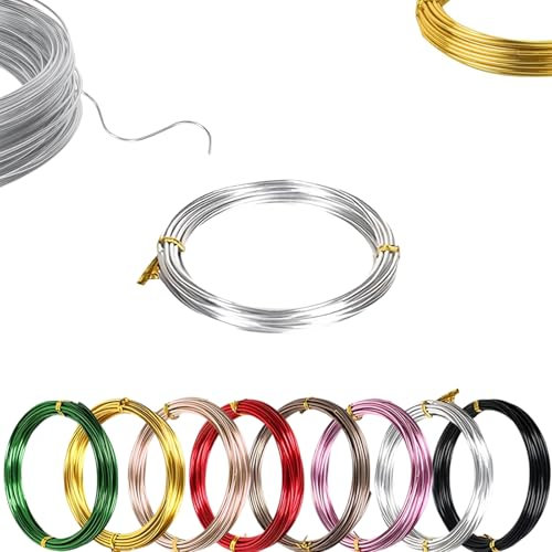 COSORO 45m Silver Aluminum Craft Wire 18 Gauge,1mm Thin Crafting Bendable Sculpting Wire,Weaving Wrapping Florist Wire for Jewellery Making,Modelling,Bead Floral Making Skeleton Wires