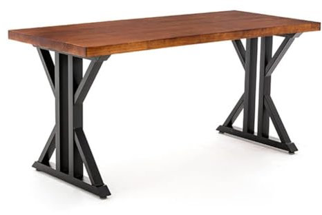 REIFOR Bureau Gaming Bureau Ordinateur Bureau D'ordinateur en Bois Massif avec Pieds en Fer Forgé, Bureau D'écriture Multifonctionnel, Table De Conférence Table Bureau(180x80x75cm)