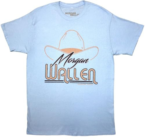 Morgan Wallen Cowboy Hat T Shirt M Blue