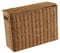 Folpus Caja de almacenamiento estrecha y alta, revistero tejido con tapa, cesto estrecho portátil, archivador estrecho para baño, S
