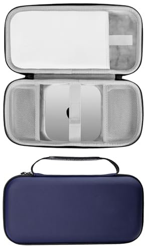 Carrying Case for Mac Mini M4 Pro/M4 2024, Portable Travel Storage Bag Hard Shell Protective Cover Case for Mini M4 Pro/M4 Desktop Computer, Keyboard, Mouse, Cable Organizer (Dark Blue)