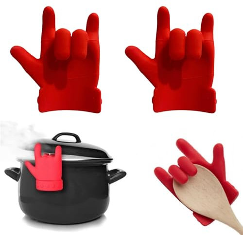 ElevaPulse 2 Pcs Küchenutensilien Kochlöffelhalter - Lustige Küchenhelfer aus Silikon, BPA-frei, Hitzebeständig, Anti-Rutsch Design, Praktisches Kochen Zubehör und Geschenkidee für Küche