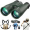 Binocolo 15x54 per adulti ad alta potenza con cablaggio, adattatore per telefono e telecomando Bluetooth per fotocamera, binocolo impermeabile super luminoso per bird watching, escursionismo, crociera