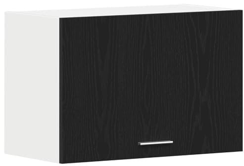 vidaXL kitchen cabinet - black oak engineered wood storage with one door - 60x31x40 cm wall-mounted