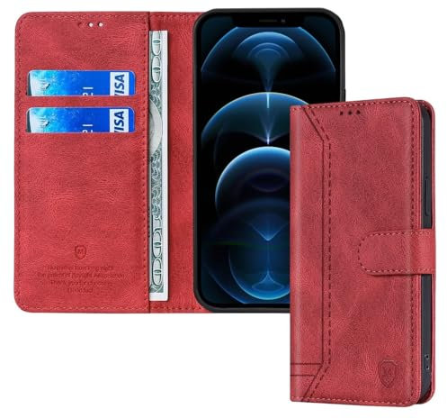 GoodcAcy Coque pour Motorola Moto G84 Cuir PU, Portefeuille Coque pour Motorola Moto G84 Etui Magnétique Flip Case avec Fonction Support Fente Carte Housse 360 Degrés Antichoc Protection(Rouge)