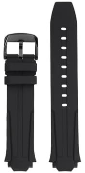 Mefloar Spezielles konvexes Silikon-Uhrenarmband passend for Tissot 1853 T-SPORTS T111.417 Uhrenarmband Bicycle Race Special T111417 Armband 25 x 18mm(Black-black)