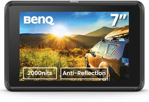 BenQ PVS7 Kameramonitor für Videoschaffende, 7 Zoll, 2000 Nits, Reflexionsfreier Touchscreen, 1920x1200, LUT, HDMI/SDI, werksseitige Kalibrierung, Hotkeys, Blendschutzhaube, Schutzrahmen, geräuschlos