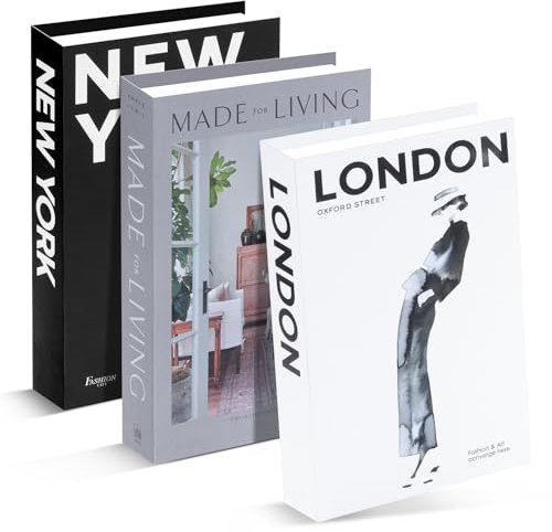 Deko Bücher 3er Set Dekorative Bücher Dekobücher Deko Buch Fake Dekobücheer mit Aufbewahrung Stapelbar für Büro Wohnkultur Bücherregal Couchtisch Display Regale