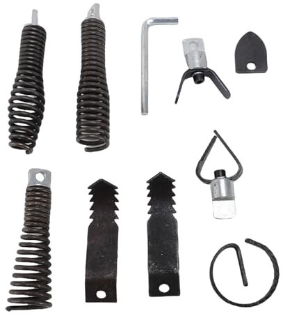 Hiraith 8Pcs Drain Snake Drill Attachment Auger Bits for 5/16in-3/4in Cable Cleaning Machine Replacement Parts with 1PC Hex Wrench